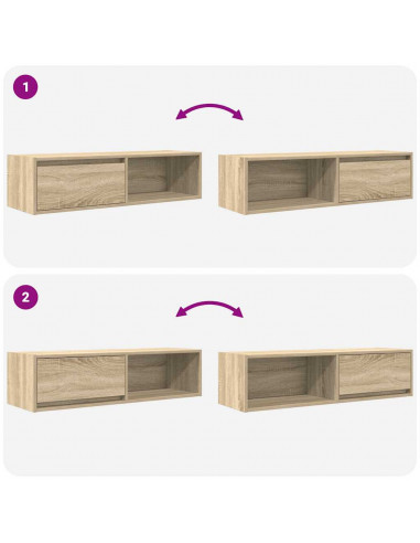 Mobili TV 2 pz Rovere Sonoma 100x31x25,5cm in Legno Multistrato
