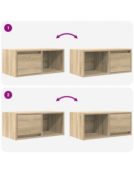 Mobili TV 2 pz Rovere Sonoma 60x31x25,5 cm in Legno Multistrato