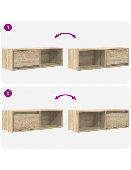 Mobili TV 2 pz Rovere Sonoma 80x31x25,5 cm in Legno Multistrato