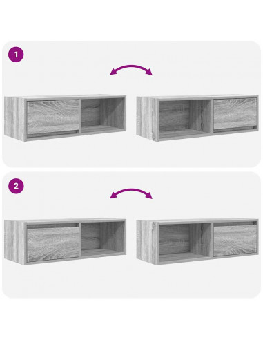 Mobili TV 2pz Grigio Sonoma 80x31x25,5 cm Legno Multistrato