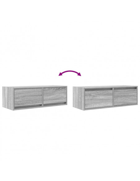Mobili TV 2pz Grigio Sonoma 80x31x25,5 cm Legno Multistrato