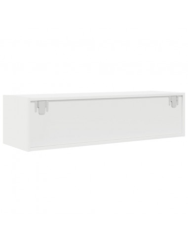 Mobili TV a Parete 2pz Bianchi 100x31x25,5 cm Legno Multistrato