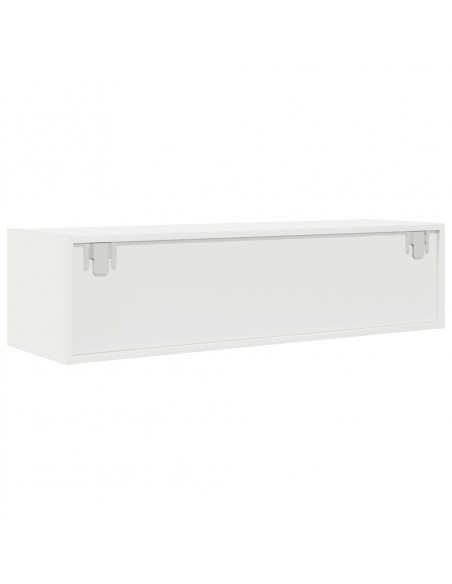 Mobili TV a Parete 2pz Bianchi 100x31x25,5 cm Legno Multistrato