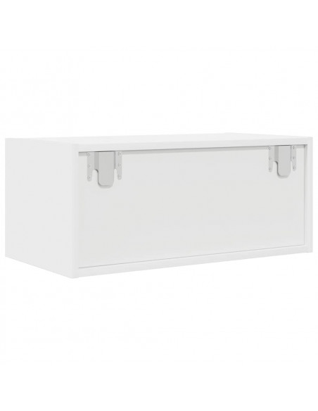 Mobili TV a Parete 2pz Bianchi 60x31x25,5 cm Legno Multistrato