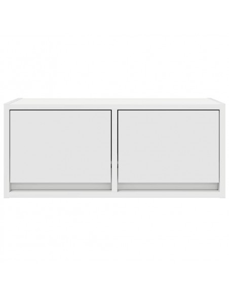 Mobili TV a Parete 2pz Bianchi 60x31x25,5 cm Legno Multistrato