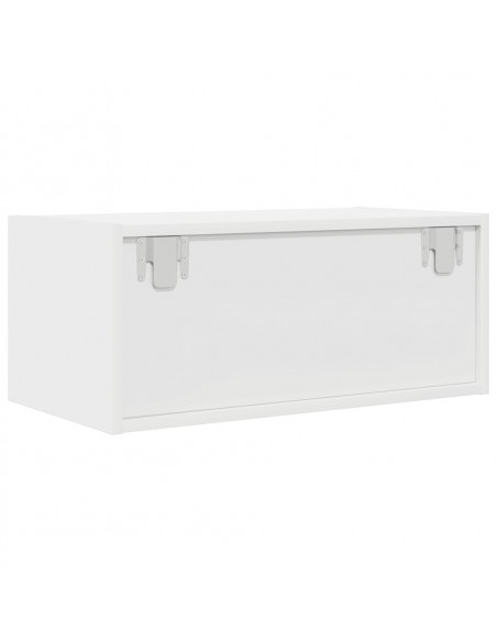 Mobili TV a Parete 2pz Bianchi 60x31x25,5 cm Legno Multistrato