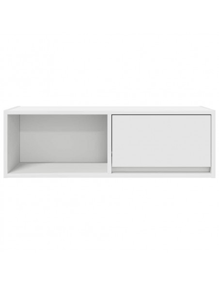 Mobili TV a Parete 2pz Bianchi 80x31x25,5 cm Legno Multistrato