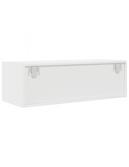 Mobili TV a Parete 2pz Bianchi 80x31x25,5 cm Legno Multistrato