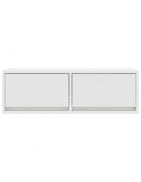 Mobili TV a Parete 2pz Bianchi 80x31x25,5 cm Legno Multistrato