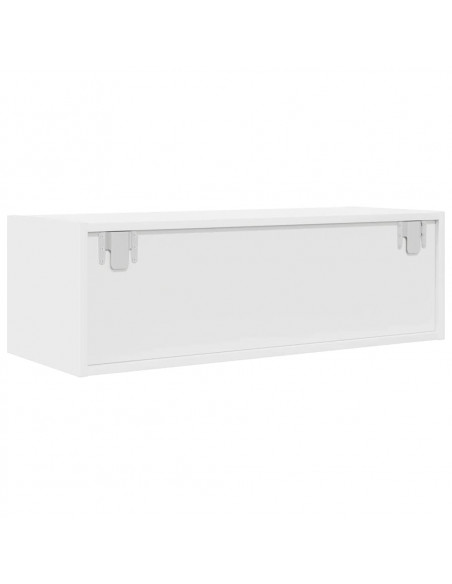 Mobili TV a Parete 2pz Bianchi 80x31x25,5 cm Legno Multistrato