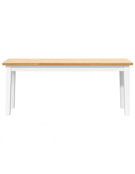Panca 110 cm Bianco in Legno Massello di Hevea