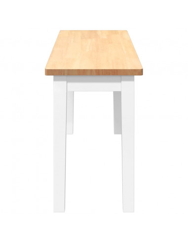 Panca 110 cm Bianco in Legno Massello di Hevea