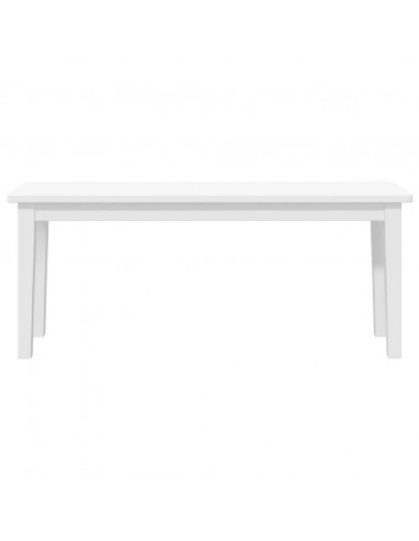 Panca 110 cm Bianco in Legno Massello di Hevea