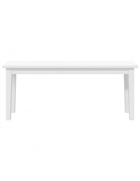 Panca 110 cm Bianco in Legno Massello di Hevea