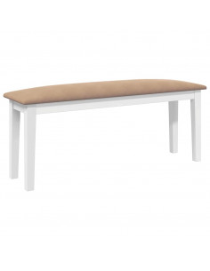 Panca 110 cm Bianco in Legno Massello di Hevea 2