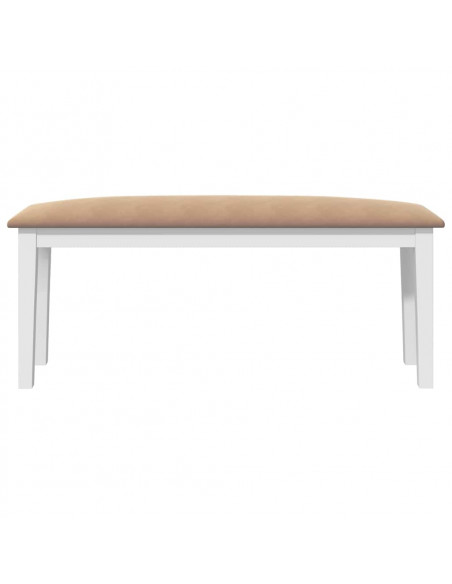 Panca 110 cm Bianco in Legno Massello di Hevea