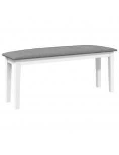 Panca 110 cm Bianco in Legno Massello di Hevea 2