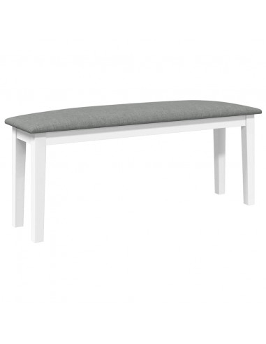 Panca 110 cm Bianco in Legno Massello di Hevea