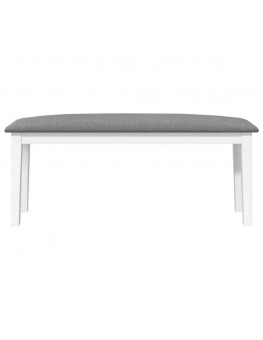 Panca 110 cm Bianco in Legno Massello di Hevea