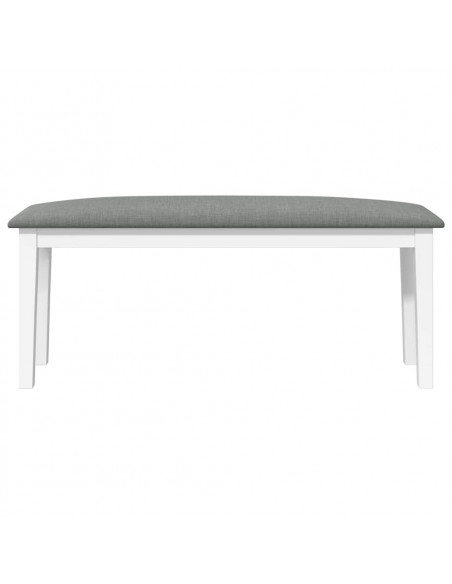 Panca 110 cm Bianco in Legno Massello di Hevea