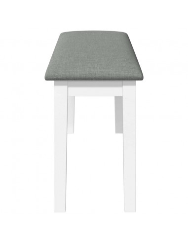 Panca 110 cm Bianco in Legno Massello di Hevea