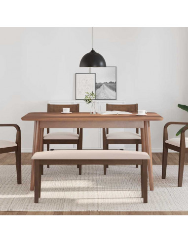 Panca 110 cm Marrone in Legno Massello di Hevea