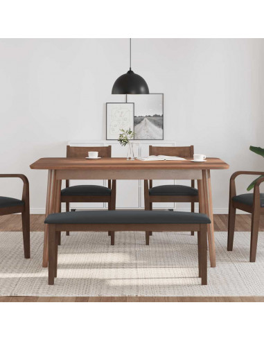 Panca 110 cm Marrone in Legno Massello di Hevea