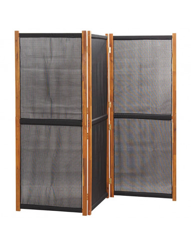 Paravento a 3 Pannelli Nero 210x180 cm