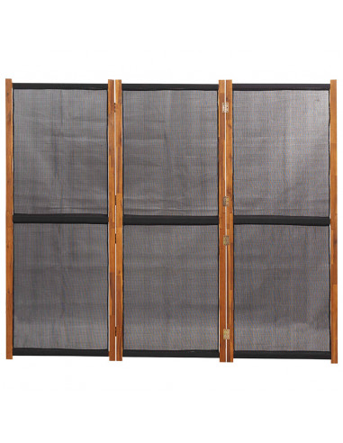 Paravento a 3 Pannelli Nero 210x180 cm