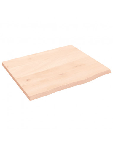 Piano Bagno 60x50x2 cm in Legno Massello Non Trattato