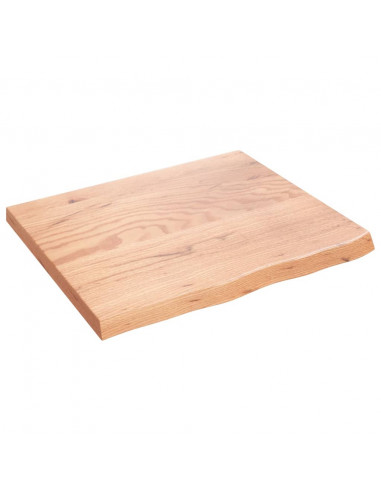 Piano Bagno Marrone Chiaro 60x50x2 cm Legno Massello Trattato