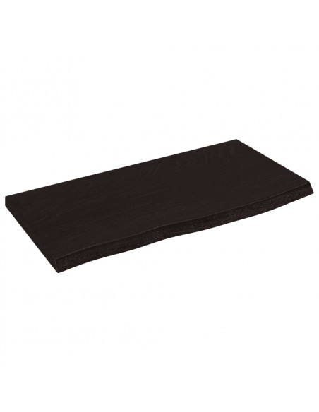 Piano Bagno Marrone Scuro 60x30x2 cm Legno Massello Trattato