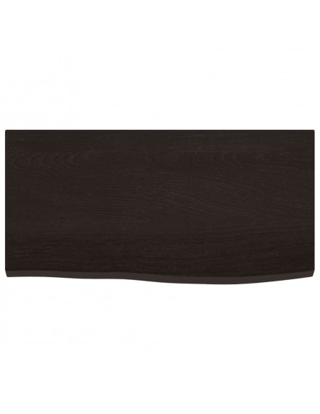 Piano Bagno Marrone Scuro 60x30x2 cm Legno Massello Trattato