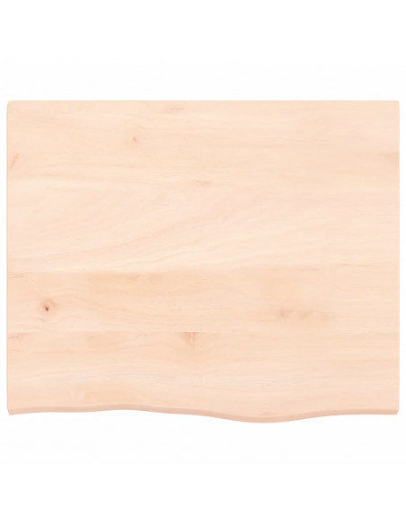 Piano per Tavolo 60x50x2 cm in Rovere Massello Non Trattato