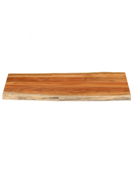 Piano Tavolo 100x60x3,8 cm Rettangolare Legno Acacia Bordi Vivi