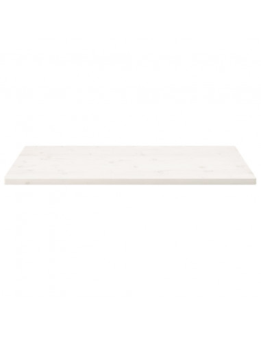 Piano Tavolo Bianco 100x60x2,5 Legno Massello Pino Rettangolare