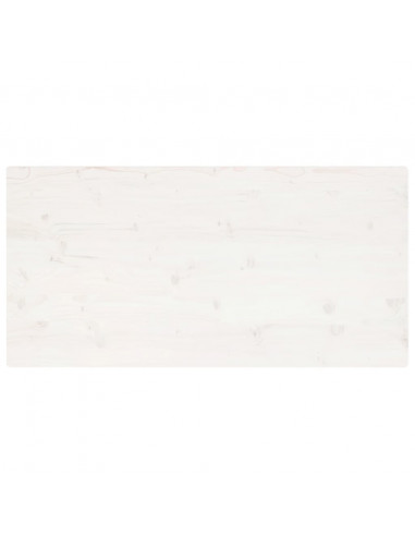 Piano Tavolo Bianco 100x60x2,5 Legno Massello Pino Rettangolare