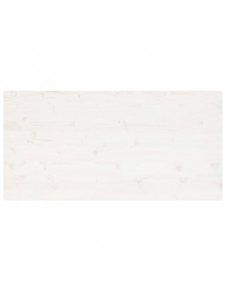 Piano Tavolo Bianco 100x60x2,5 Legno Massello Pino Rettangolare