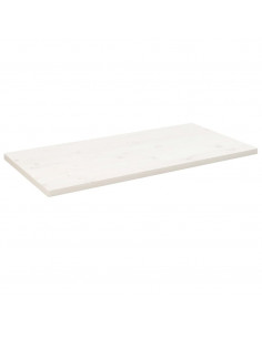 Piano Tavolo Bianco 110x55x2,5 Legno Massello Pino Rettangolare 2