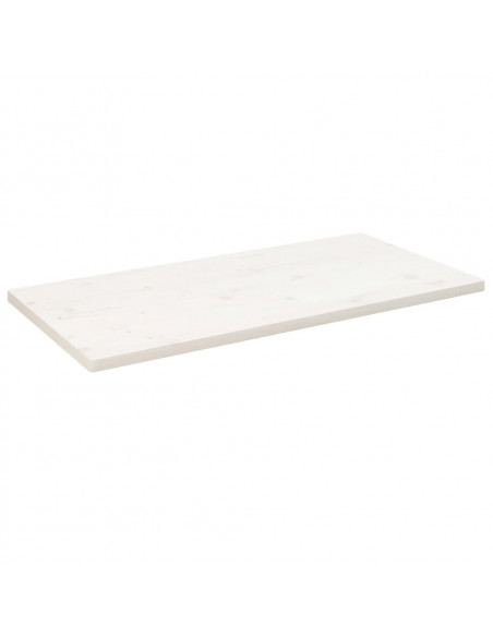 Piano Tavolo Bianco 110x55x2,5 Legno Massello Pino Rettangolare