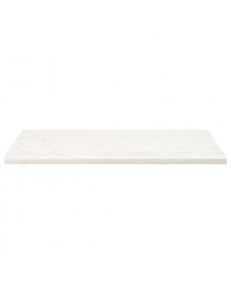 Piano Tavolo Bianco 110x55x2,5 Legno Massello Pino Rettangolare