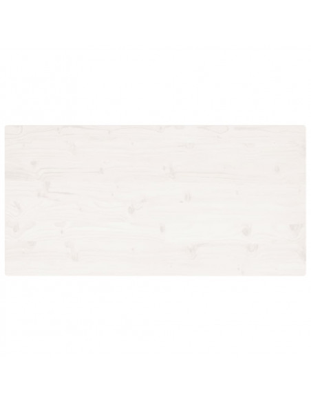 Piano Tavolo Bianco 110x55x2,5 Legno Massello Pino Rettangolare