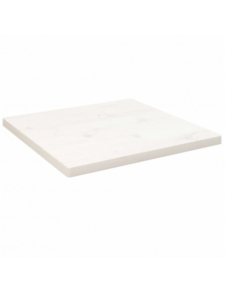 Piano Tavolo Bianco 40x40x2,5cm Legno Massello di Pino Quadrato