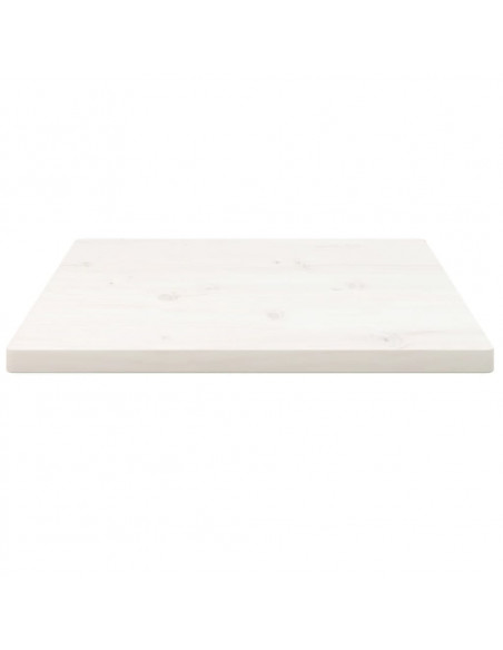 Piano Tavolo Bianco 40x40x2,5cm Legno Massello di Pino Quadrato