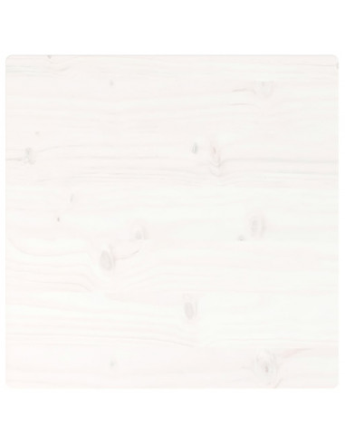 Piano Tavolo Bianco 40x40x2,5cm Legno Massello di Pino Quadrato