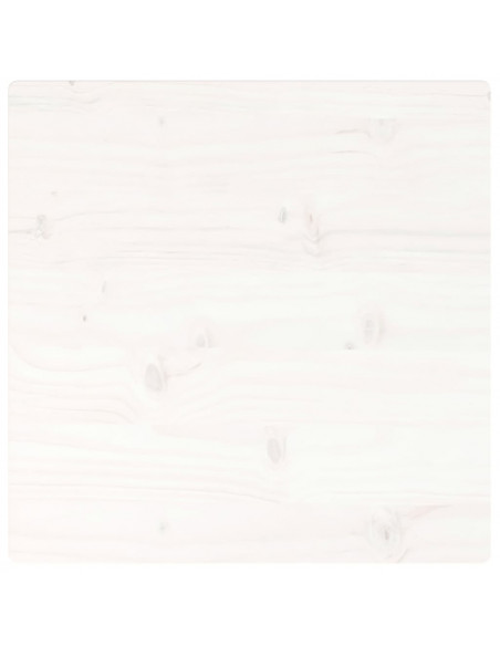 Piano Tavolo Bianco 40x40x2,5cm Legno Massello di Pino Quadrato