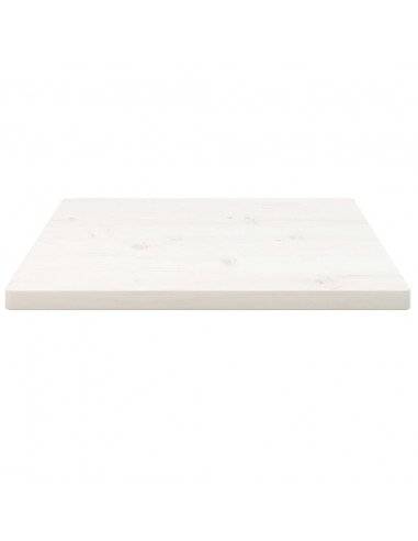 Piano Tavolo Bianco 50x50x2,5cm Legno Massello di Pino Quadrato