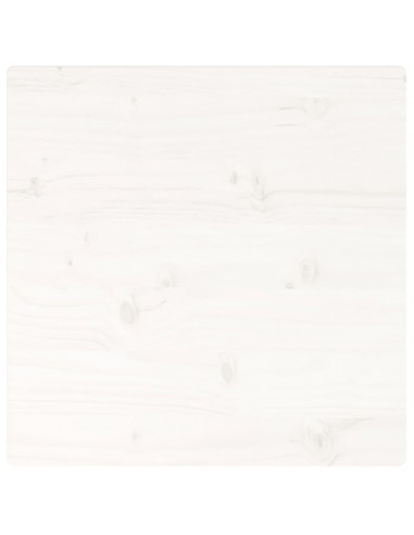 Piano Tavolo Bianco 50x50x2,5cm Legno Massello di Pino Quadrato