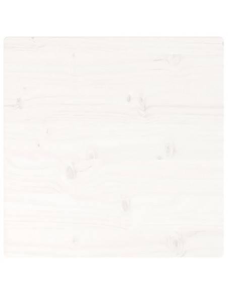 Piano Tavolo Bianco 50x50x2,5cm Legno Massello di Pino Quadrato