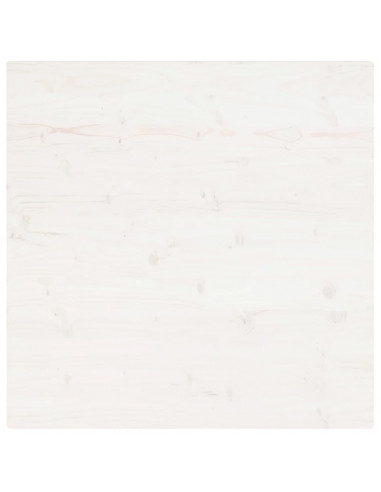 Piano Tavolo Bianco 70x70x2,5cm Legno Massello di Pino Quadrato